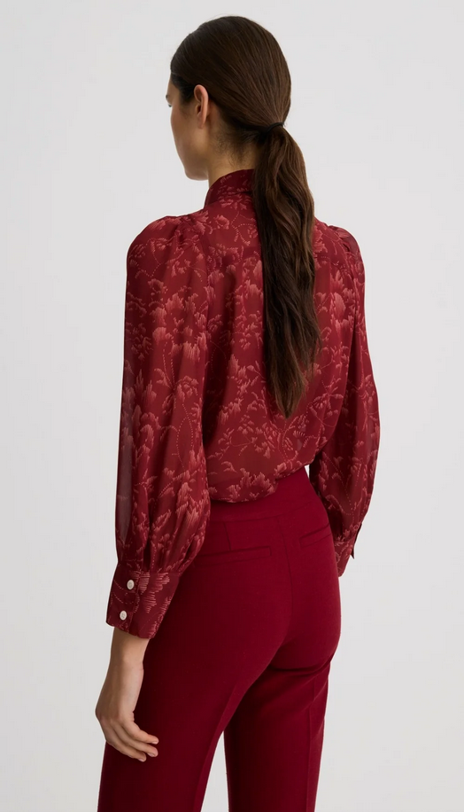 SMYTHE Peter Pan Collar Blouse - Garnet Floral