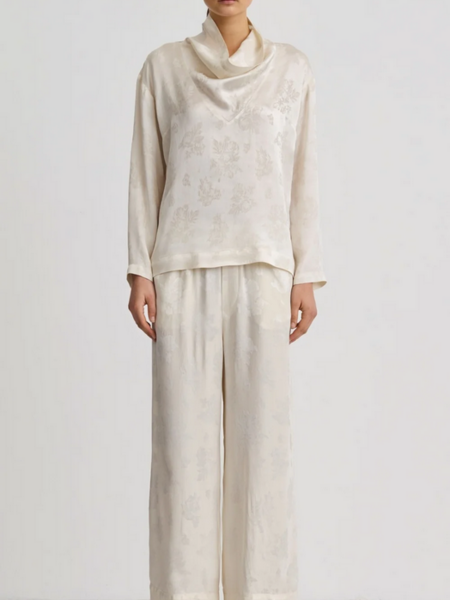 SMYTHE Pull On Fluid Pant -  Ivory Damask