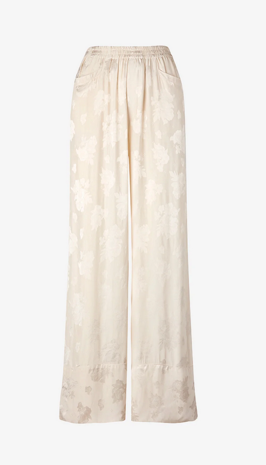 SMYTHE Pull On Fluid Pant -  Ivory Damask