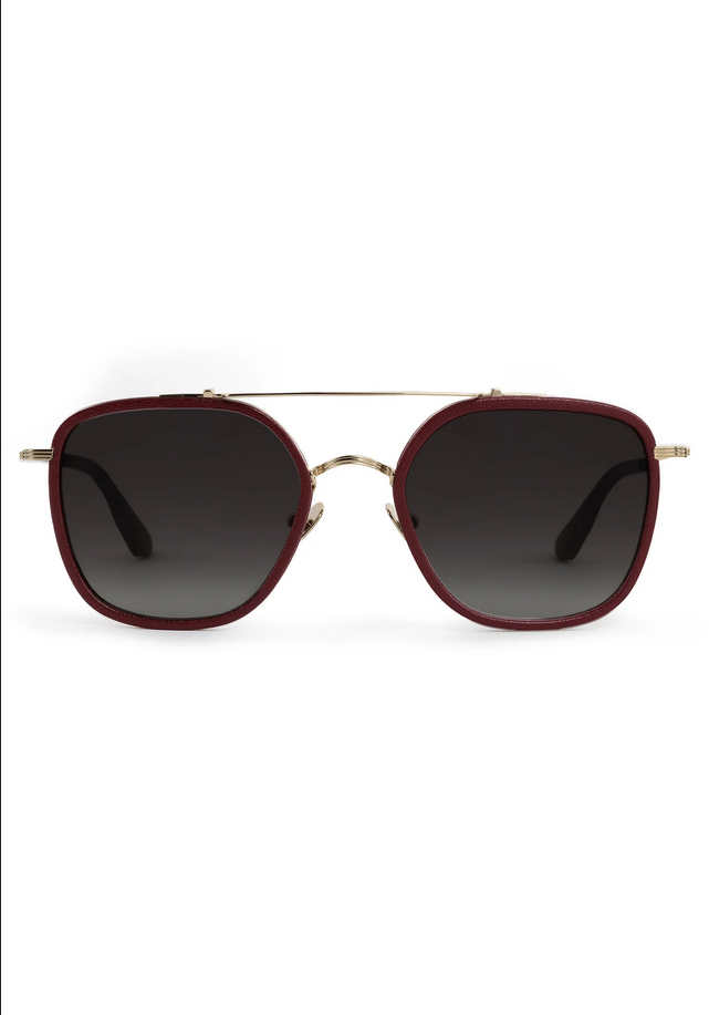KREWE Austin - 12K Titanium + Burgandy Leather
