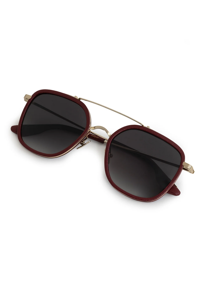 KREWE Austin - 12K Titanium + Burgandy Leather