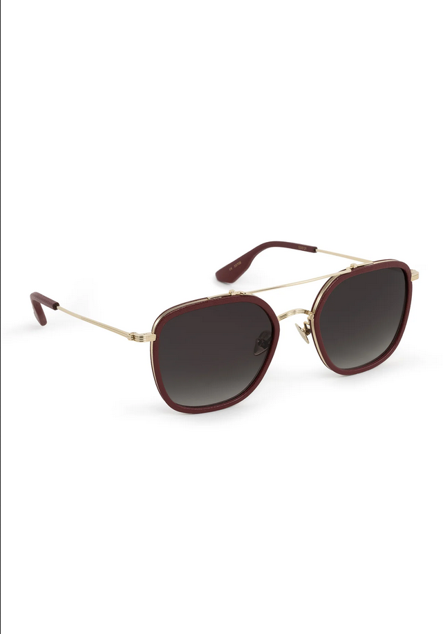 KREWE Austin - 12K Titanium + Burgandy Leather