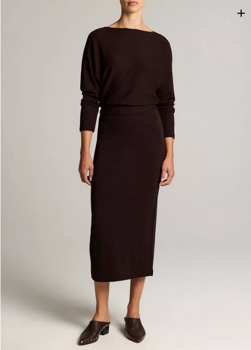 VINCE Cozy Stretch-Jersey Midi Dress