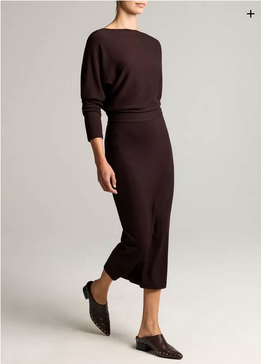 VINCE Cozy Stretch-Jersey Midi Dress