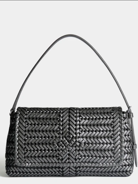 ANYA HINDMARCH Neeson Shoulder Bag - Metallic Anthracite Grey