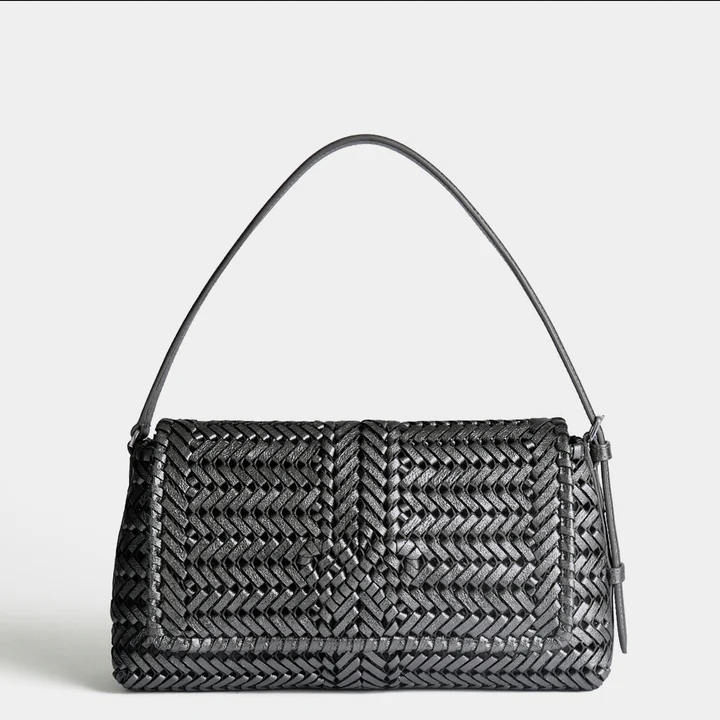 ANYA HINDMARCH Neeson Shoulder Bag - Metallic Anthracite Grey