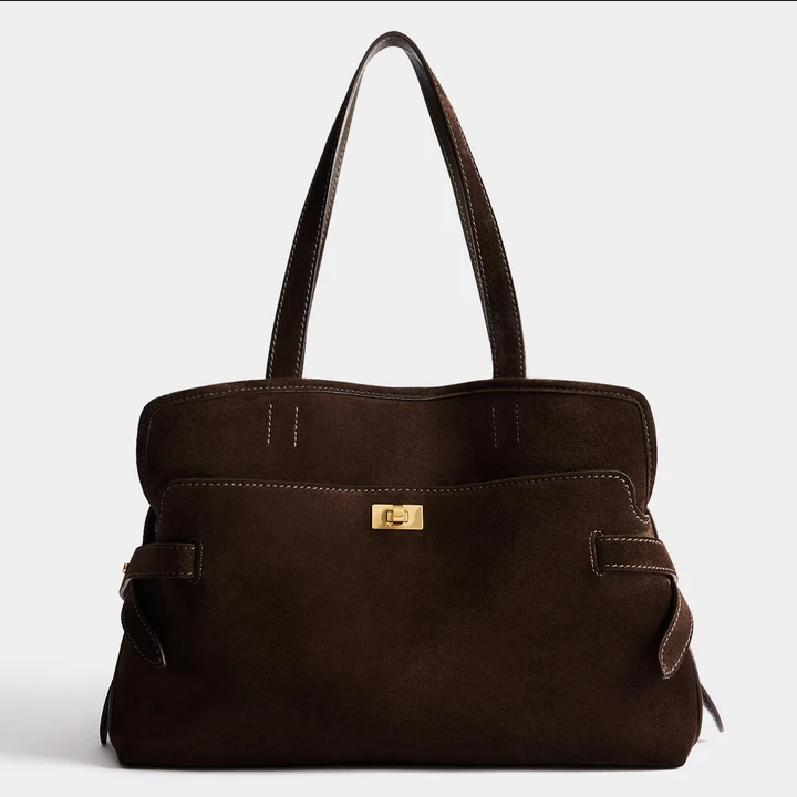 ANYA HINDMARCH Wilson Tote - Truffle Suede