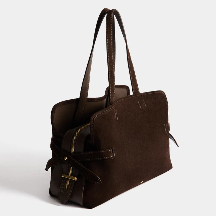 ANYA HINDMARCH Wilson Tote - Truffle Suede