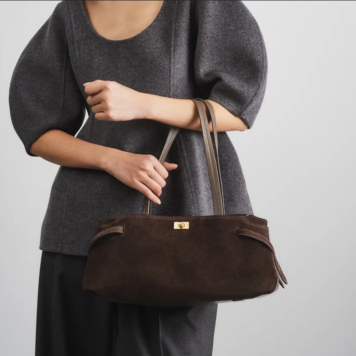 ANYA HINDMARCH Wilson Shoulder Bag - Truffle Suede