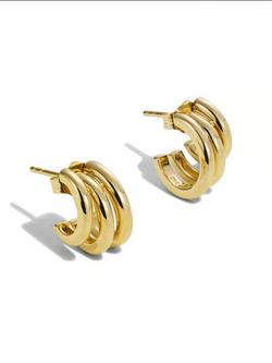 BY PARIAH Classic Gold Stack Huggie Earrings