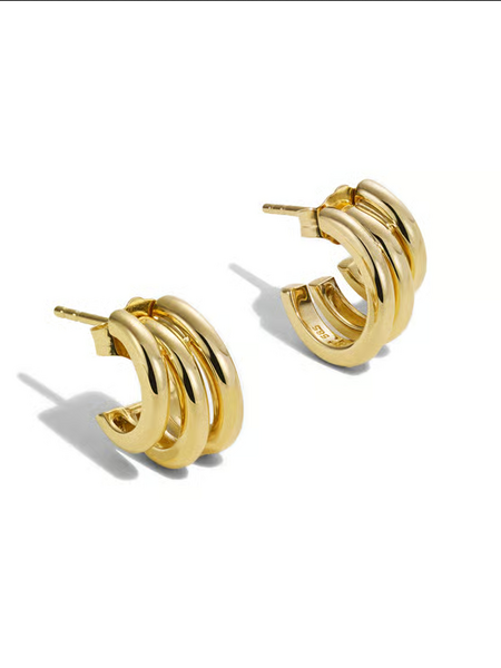 BY PARIAH Classic Gold Stack Huggie Earrings