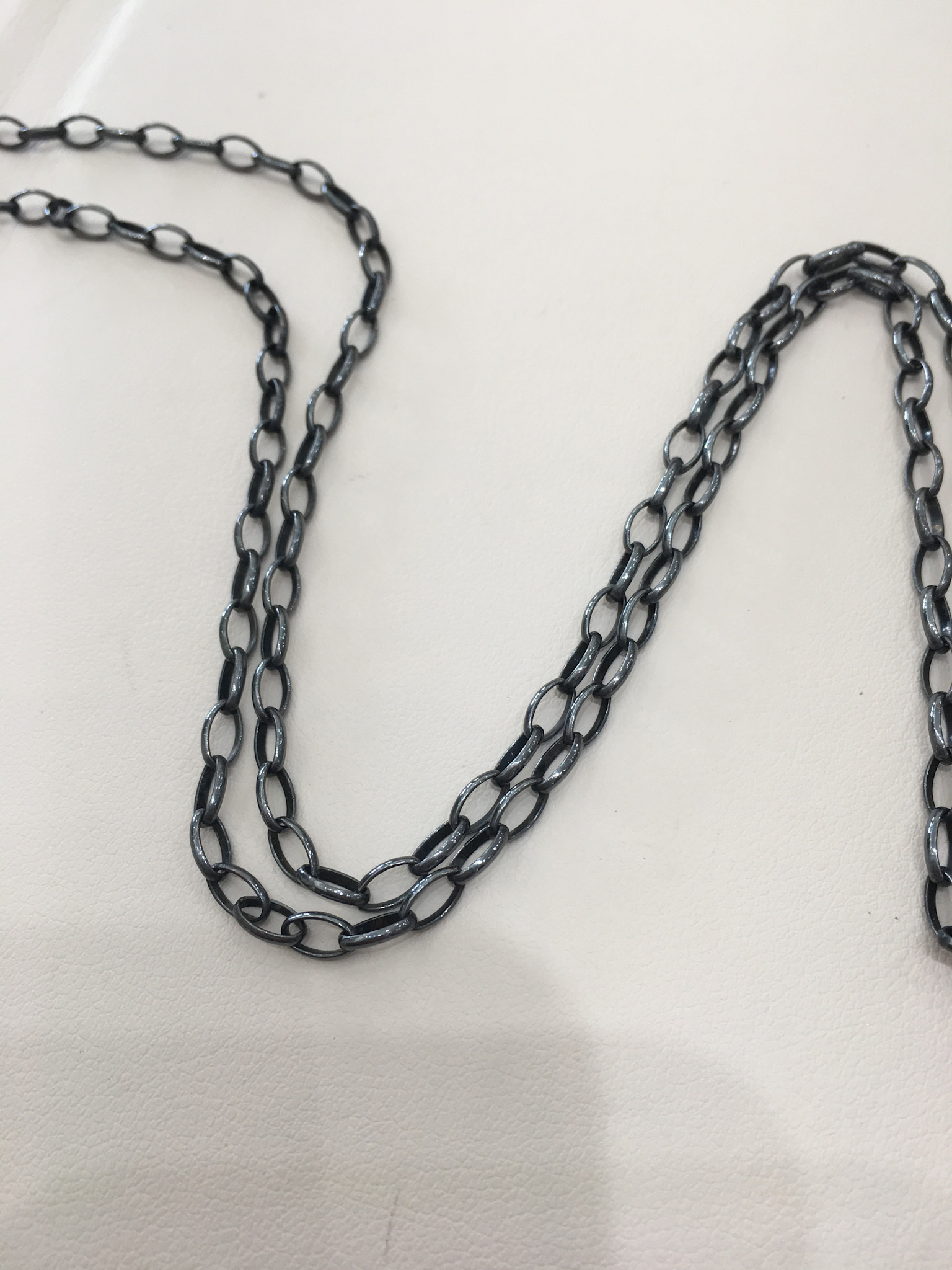 ERICA MOLINARI Sterling Oxidized Large Oval Chain
