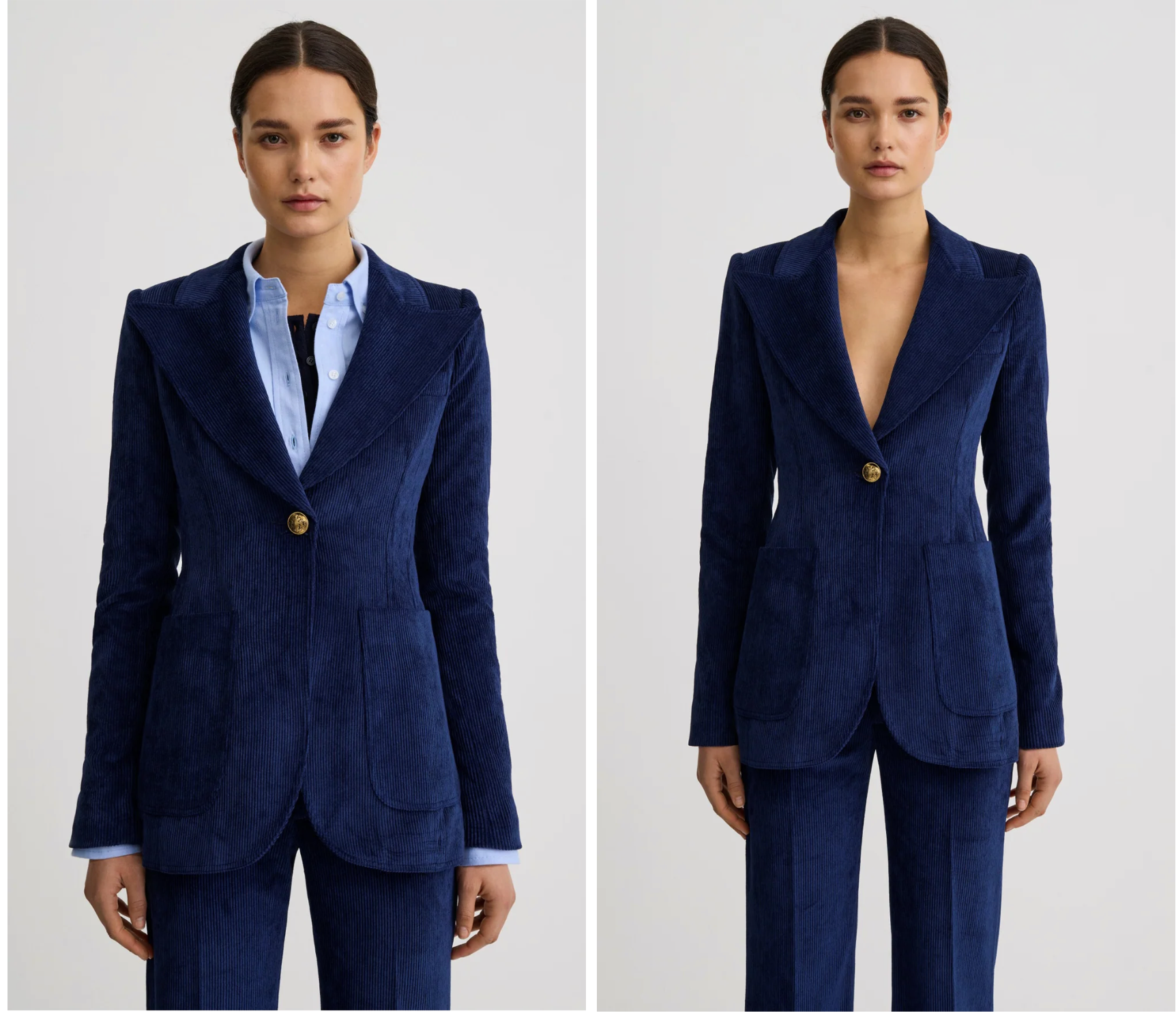 SMYTHE 2-Patch Pocket Birkin Blazer - Sapphire Corduroy