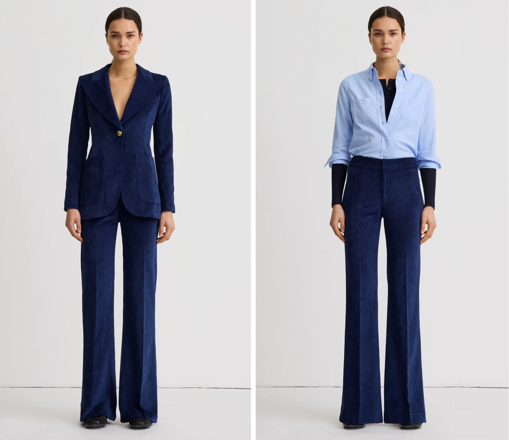 SMYTHE Wide Leg Trouser - Sapphire Corduroy