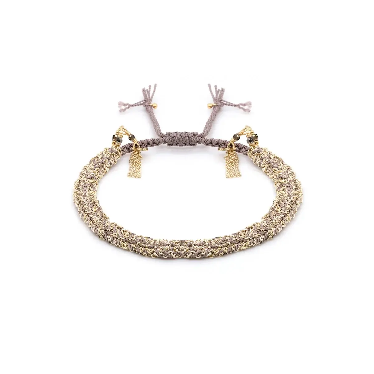 MARIE LAURE CHAMOREL No. 183 Braided Bracelet - Gold Grey