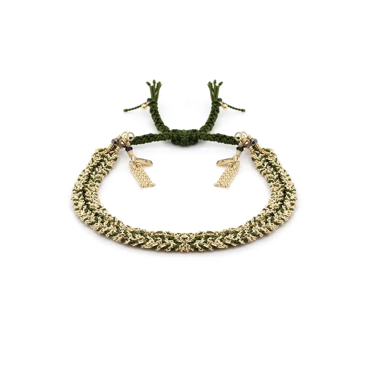 MARIE LAURE CHAMOREL No. 183 Braided Bracelet - Gold Khaki