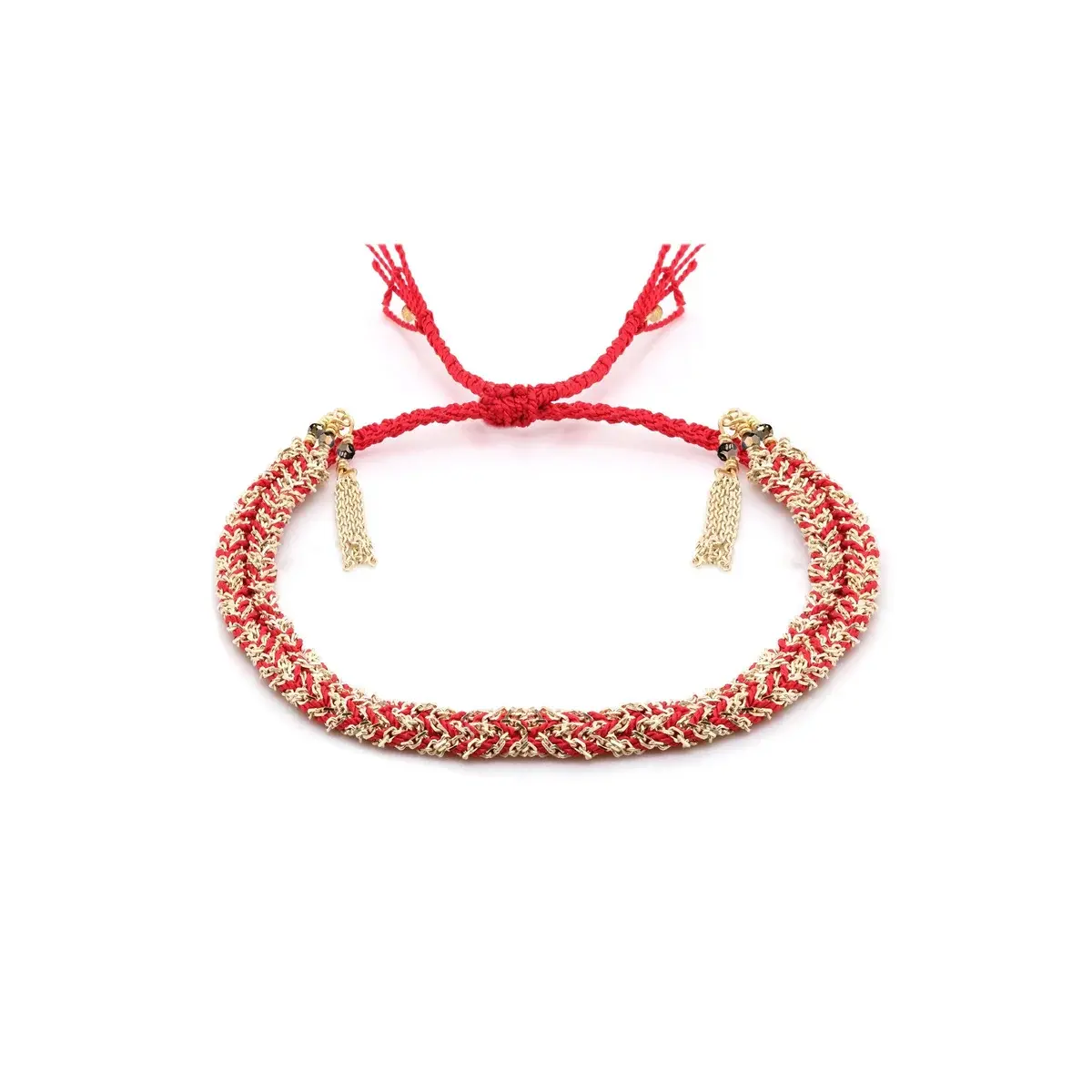 MARIE LAURE CHAMOREL No. 183 Braided Bracelet - Gold Red