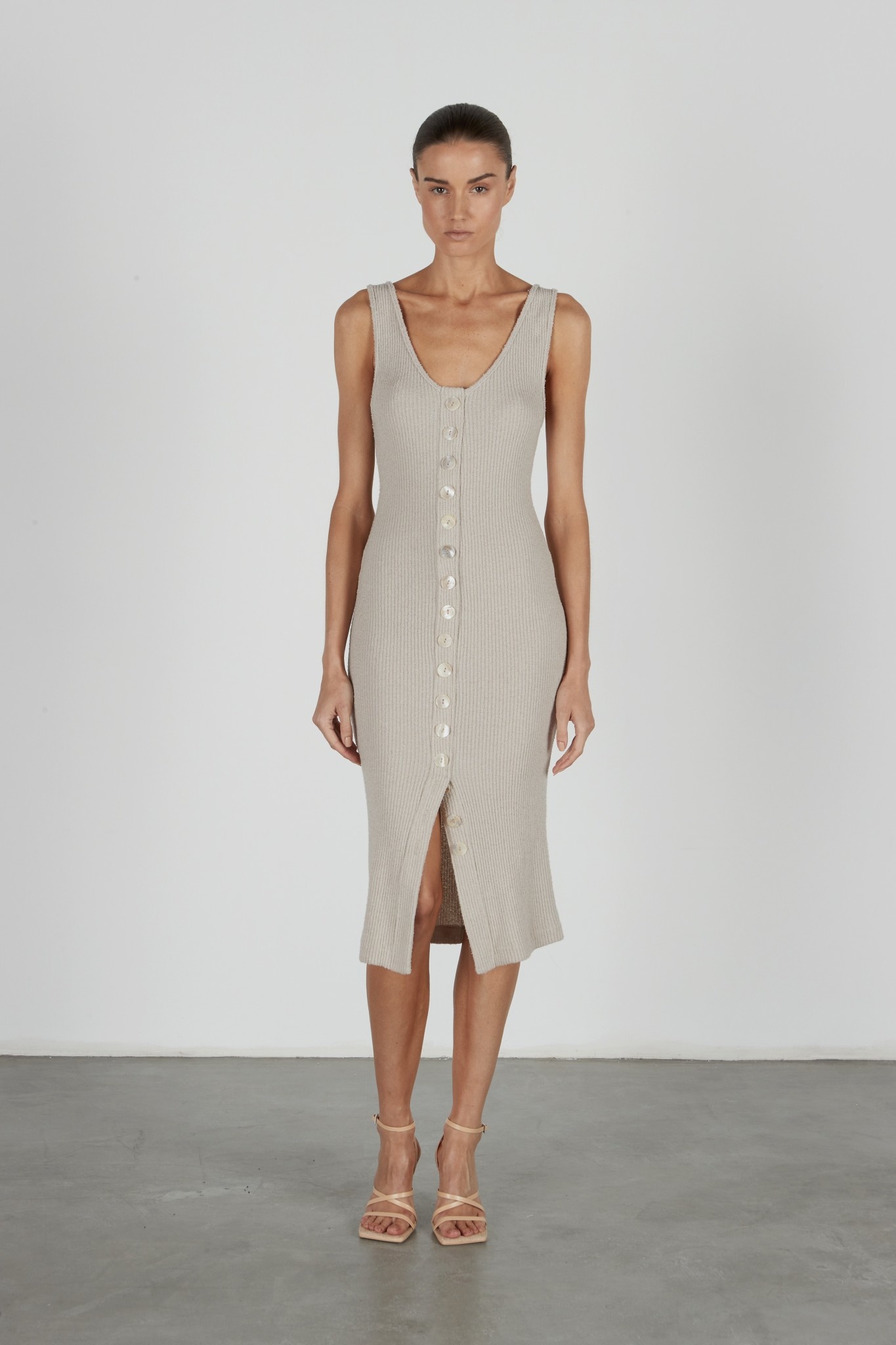 Terry Knit Cardi Tank Dress - Christina 