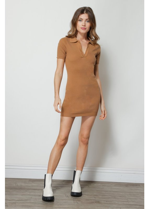 Line and Dot Brittany Ribbed Mini Dress