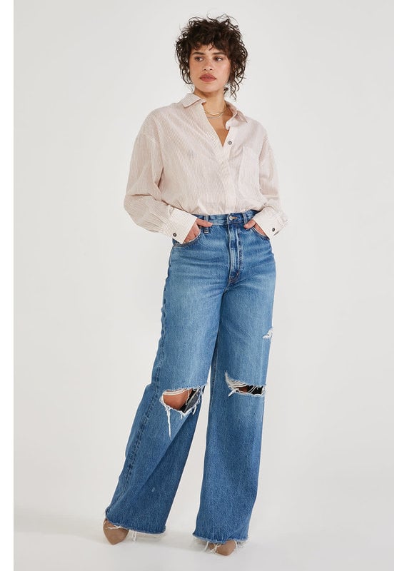 The Tide High Rise Jacquard Jeans - Christina's Boutique