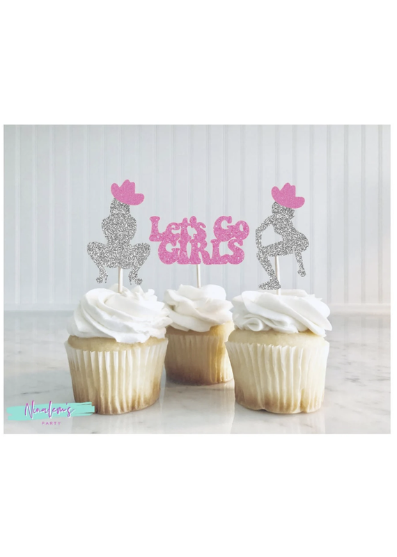 Ninalem's Party Bach Party "Last Hoe Down" Cupcake Toppers