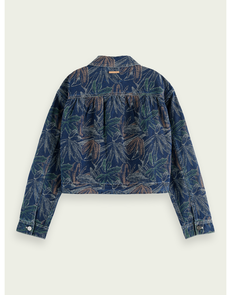 Floral Jacquard Denim Jacket - Christina's Boutique