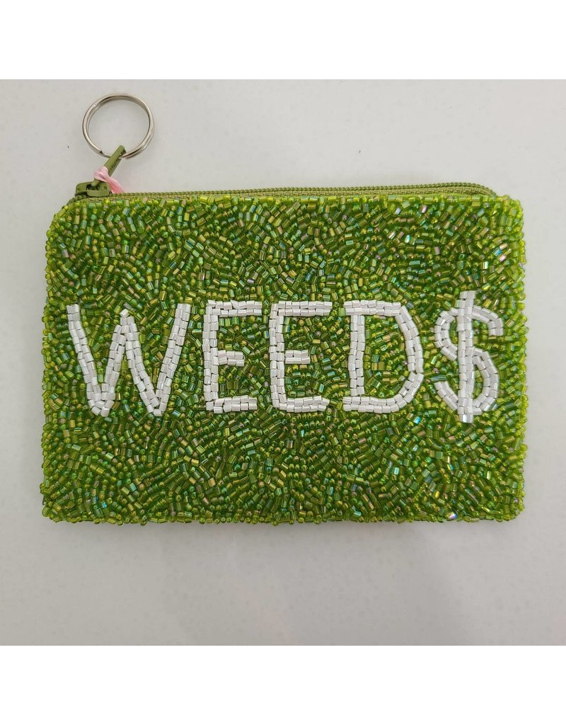 Tiana Designs Weed $ Beaded Keychain Pouch
