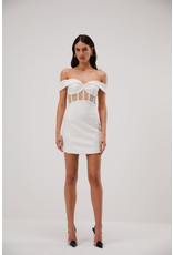 Misha Cher Nude-Mesh Corset Dress