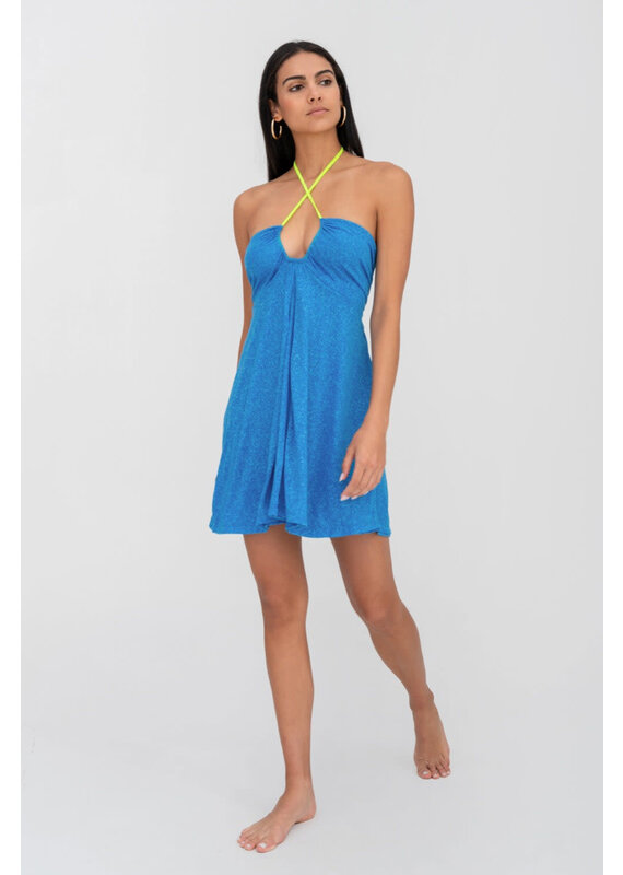 Pitusa Ruched Front Halter Mini Dress