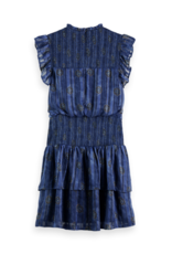 Scotch & Soda Mini Dress with Smock Stitch Detail