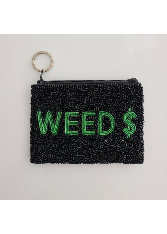 Tiana Designs Weed $ Beaded Keychain Pouch