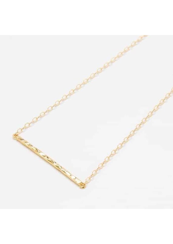 Admiral Row Thin Hammered Bar Necklace