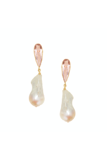 Adriana Pappas Designs Pink Ice Baroque Drop Earrings