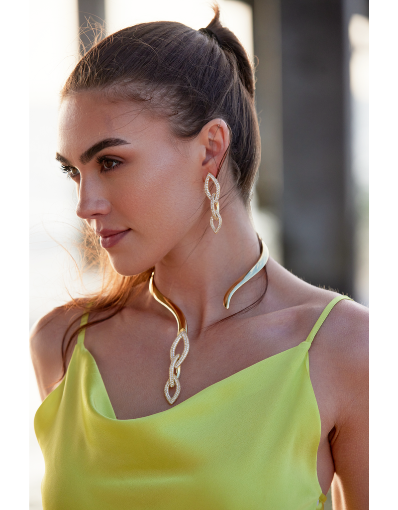 Adriana Pappas Designs Pave Link Earrings