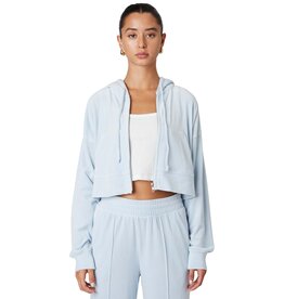 NIA Cropped Velour Hoodie