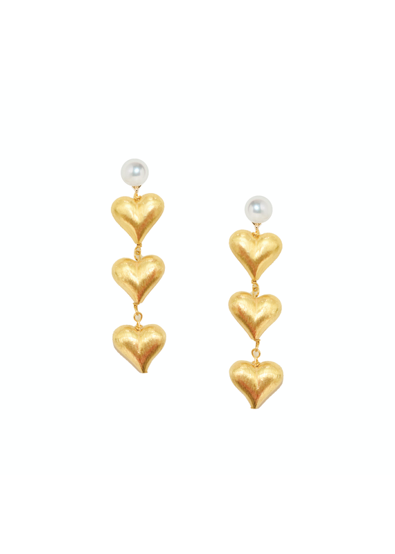 Adriana Pappas Designs Heart of Gold Stud Drop Earrings