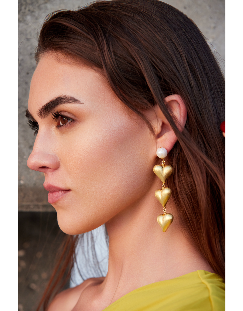 Adriana Pappas Designs Heart of Gold Stud Drop Earrings
