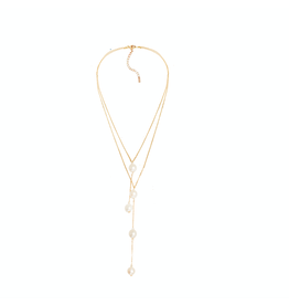 Adriana Pappas Designs Pearl Satellite Lariat Necklace