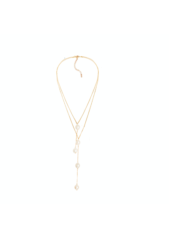 Adriana Pappas Designs Pearl Satellite Lariat Necklace