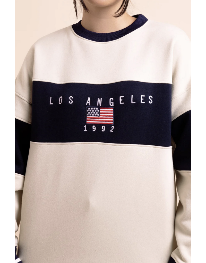 Daisy Street Panelled LA Sweatshirt