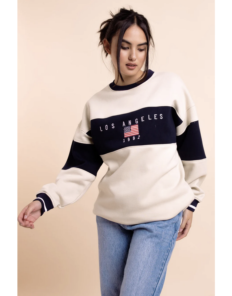 Daisy Street Panelled LA Sweatshirt