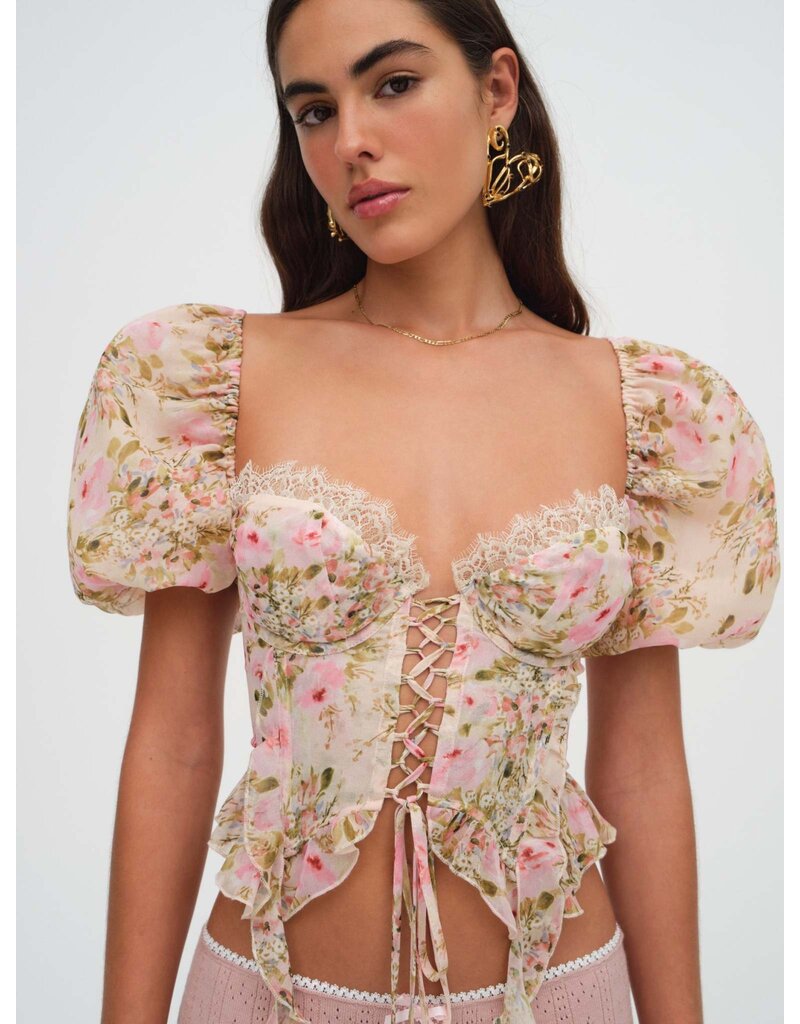 For Love And Lemons, Tops, For Love And Lemons Mallory Floral Corset Top