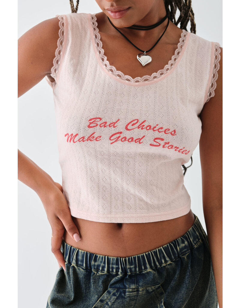 Daisy Street Bad Choices Pointelle Tank