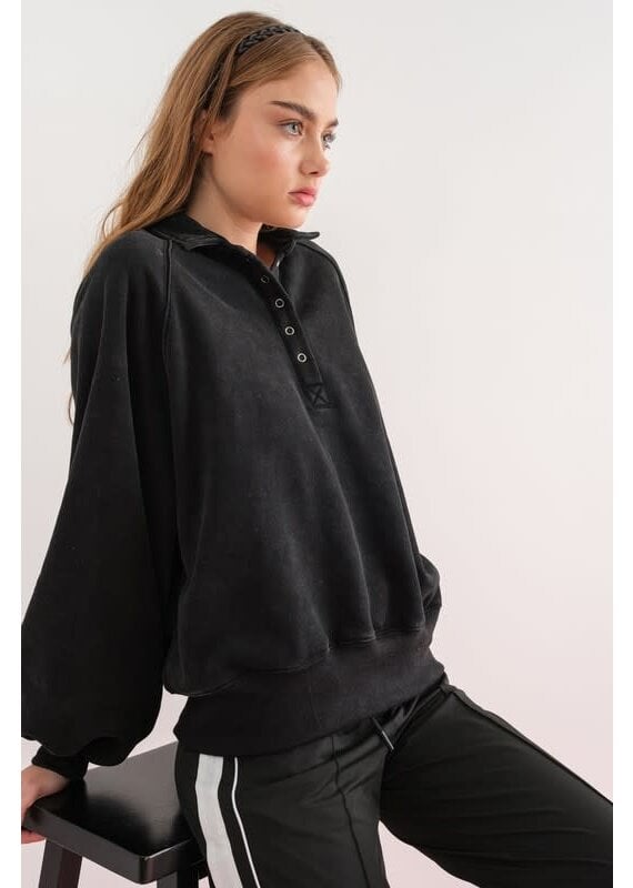 Papermoon Sundaze Fleece Collared Sweatshirt