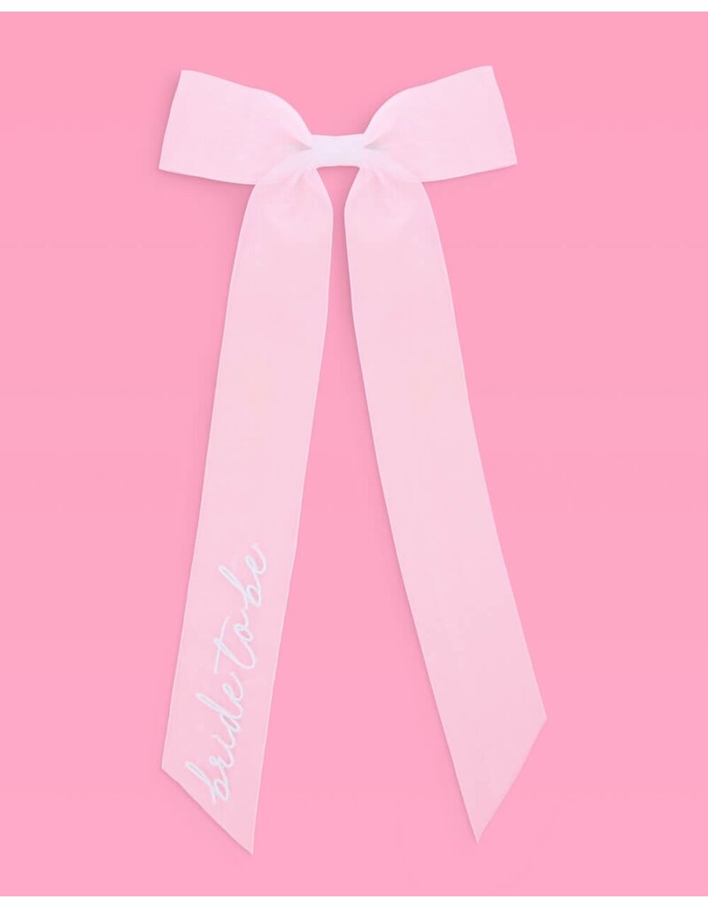 xo, Fetti Bride to Be Embroidered Hair Bow