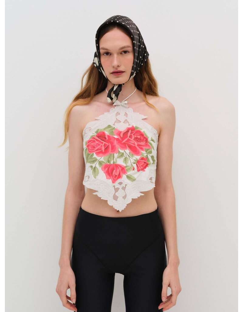 For Love & Lemons Rose Halter Top