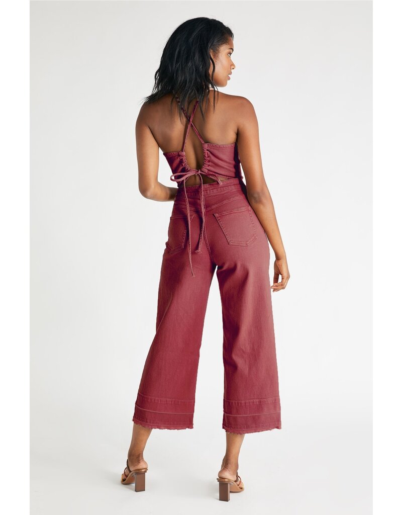Ética Cami Halter Denim Jumpsuit