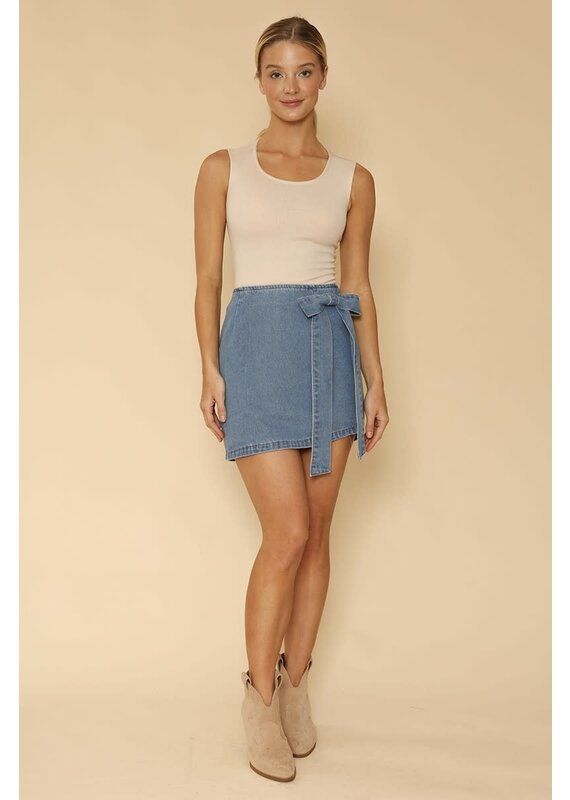 Bow Denim Skirt