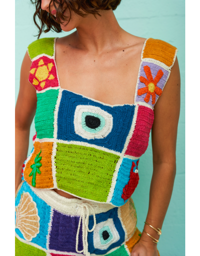 Pitusa Crochet Patchwork Top