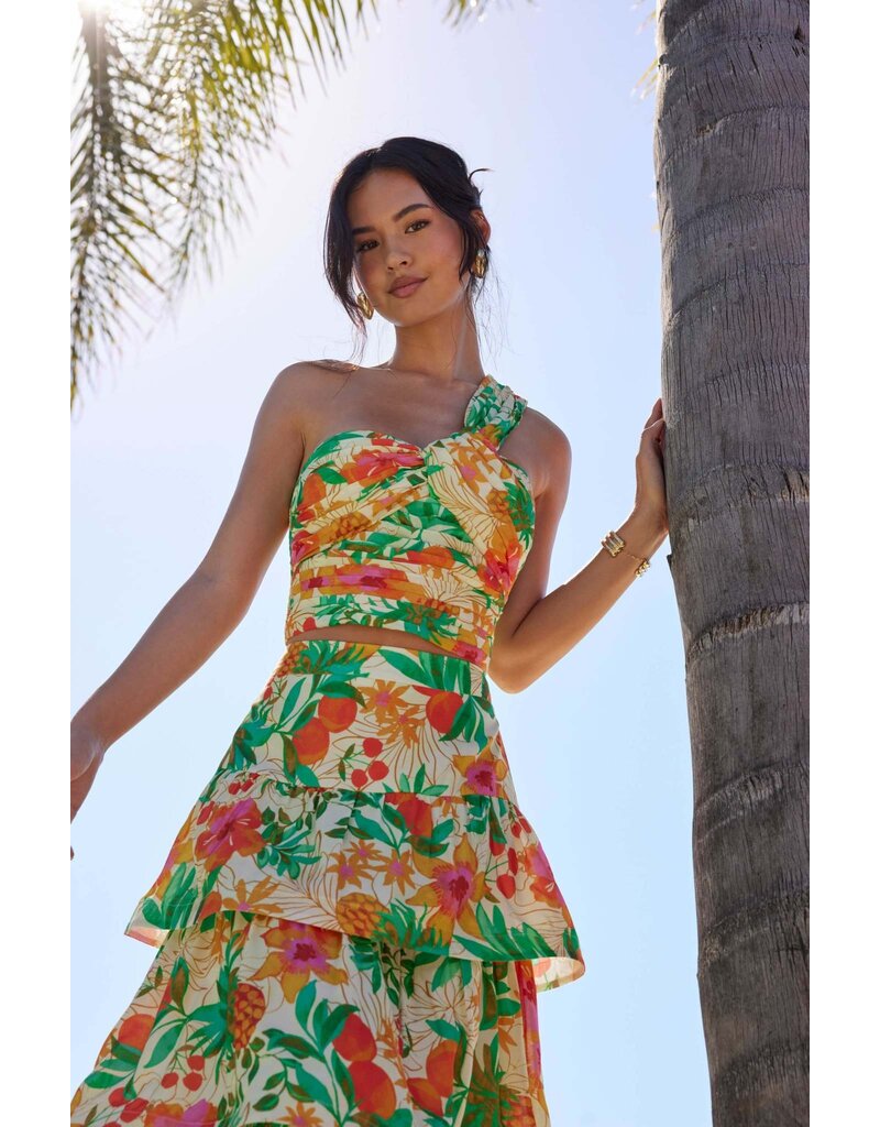 ASTR Daya One-Shoulder Crop Top